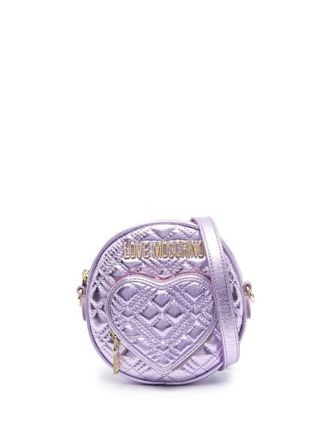 Love Moschino quilted round-shape mini cross-body bag - women - Polyurethane - OS - Purple