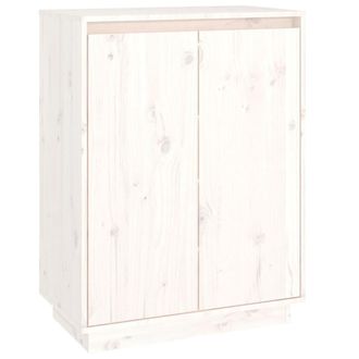 vidaXL Scarpiera Bianca 60x35x80 Cm In Legno Massello Di Pino - Vidaxl