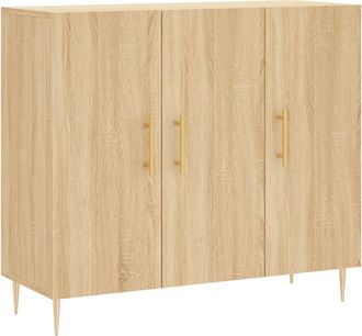 vidaXL Vidaxl - Aparador De Madera De Ingenier&iacute;a Roble Sonoma 90x34x80 Cm