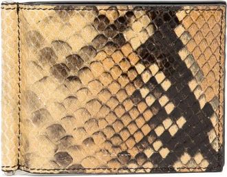 Bally python-print leather bi-fold wallet - men - Goat Skin/Calf Leather - One Size - Brown