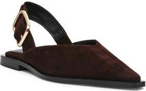 Steve Madden Shay Pointed Toe Slingback Flat in Brown Sued at Nordstrom Rack, Size 6
