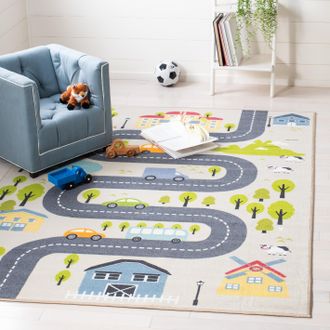 Safavieh Kids Playhouse Non-Slip Machine Washable Area Rug, Beige / Green Kids Style Easy Care