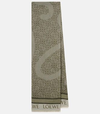 Loewe Anagram cotton jacquard scarf