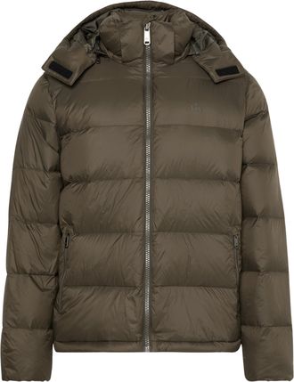 Calvin Klein Mens Nylon Zip Off Puffer Jacket with Hood, Brown (Beluga), L