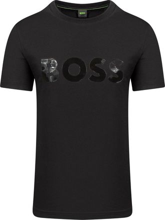 HUGO BOSS Mens Tee Mirror 2 Short Sleeve Crewneck Tee, Black