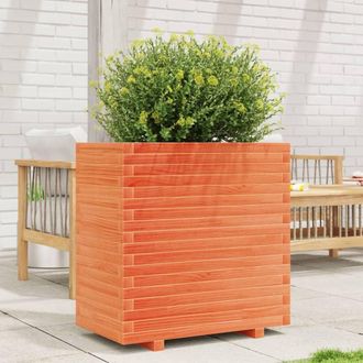 Berkfield Home Beautiful Garden Planter Wax Brown 70x40x72.5 cm Solid Wood Pine