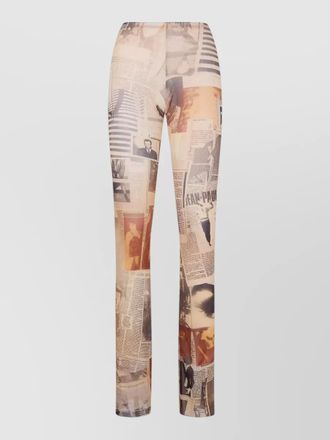 Jean Paul Gaultier straight leg trousers all over print silk