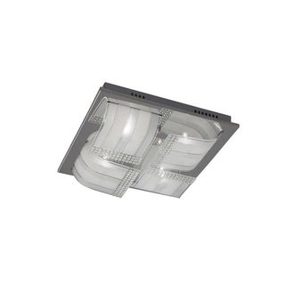 Netlighting Charis Flush Ceiling Large 4 Light Polished Chrome Glass Crystal in Grey