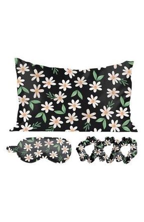 Luxury Home Satin Sleep 5-Piece Set in Flower/Black at Nordstrom Rack, Size One Size Oz