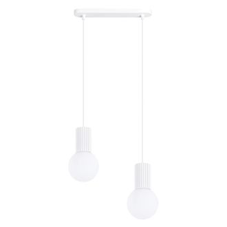 Sollux Lighting L&aacute;mpara colgantes blanco aluminio/vidrio alt. 120 cm