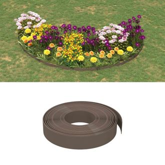 Berkfield Home Garden Edgings 4 pcs Brown 10 m 10 cm Polyethylene