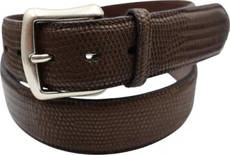 Paolo Vitale Hagedisleren riem - Heren - Accessoires - Bruin - Maat: 100 CM Leer
