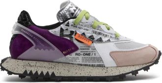 RUN OF Leren Sneakers met Memory Gel - Dames - Sneakers - Veelkleurig - 38 EU - Katoen - Schoenen