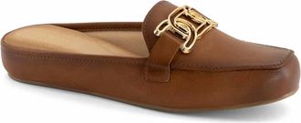 Andrea Womens Semi-Closed With Front Buckle Clog In Brown