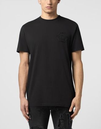 Philipp Plein Round Neck T-Shirt Raw Edge Monogram Monogram Men in Black at Nordstrom, Size Xxx-Large