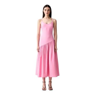 Never Fully Dressed Flared Cotton Dress - Dames - Casual kleedjes - Roze - L - Katoen - Kleedjes