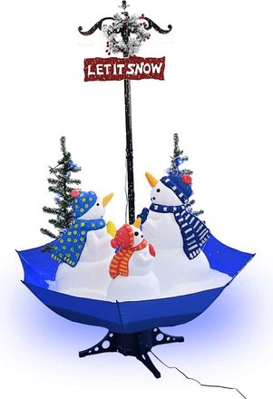 vidaXL Vidaxl - Rbol De Navidad Con Nieve Con Base De Paraguas Pvc Azul 170 Cm