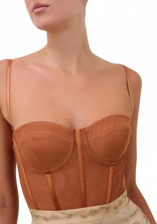 Zimmermann Womens Rebellion Corset Bodysuit In Tan