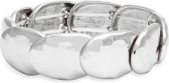 Open Edit Oval Stretch Bracelet in Silver at Nordstrom