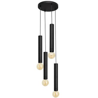 Netlighting Tuba Cluster Pendant Ceiling Light Black 30cm