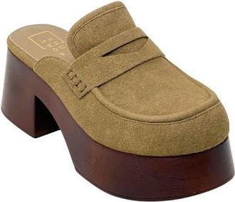 Shushop Luella Platform Penny Loafer Mule in Taupe at Nordstrom, Size 7.5