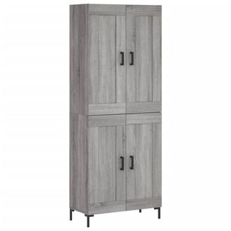 Berkfield Home Highboard Grey Sonoma 69.5x34x180 cm Engineered Wood