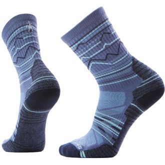Smartwool Mens Hike Light Cushion Mountain Range Pattern Crew Socks Blue XL