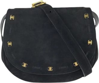 Ferragamo Pre-owned Pochette Schoudertas - Dames - Vintage Schoudertas - Zwart - ONE Size - Su&egrave;de - Vintage