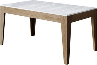 Itamoby Mesa extensible 90x160/220 cm efecto madera fresno blanco/roble