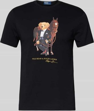 Polo Ralph Lauren T-Shirt mit Label-Print und Rundhalsausschnitt in Black, Größe XXL