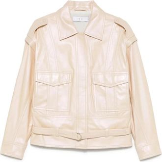 Iro Beige Riem Epauletten Buitenkleding - Dames - Zomerjassen - Beige - S - Jassen