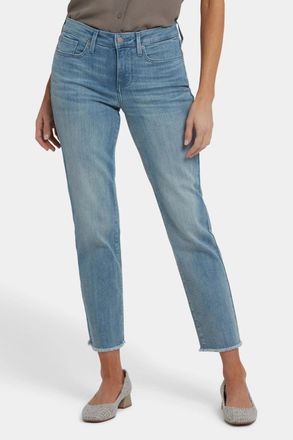 NYDJ Sheri Slim Ankle Jeans Womens Light Paradise Denim Frayed Hem GBO3878