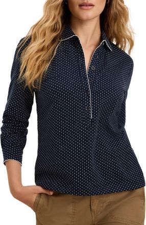 Nic+Zoe Derby Dot Polo Top in Indigo Multi at Nordstrom, Size Xx-Large