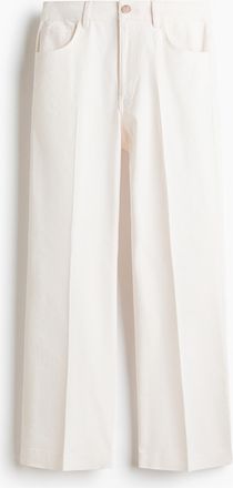 H&M Bootcut-Hose aus Baumwollcanvas - White