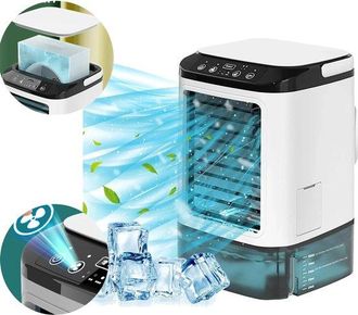 No Brand Mini Ventilador De Aire Acondicionado Port&aacute;til, Enfriador De Aire De Escritorio 3 En 1 Con Tres Velocidades De Ventilador, Enfriador De Escritorio Con