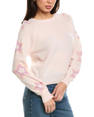 Brodie Star Dust Sleeve Crewneck Cashmere Sweater