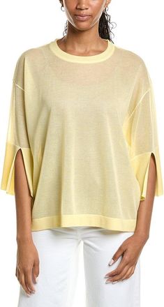 Kenneth Cole Semi Sheer Crewneck Top