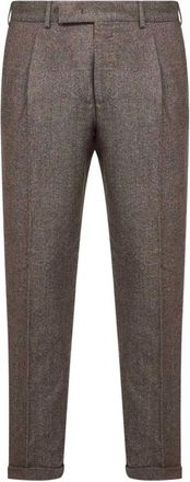 Pantaloni Torino Broeken, Heren, Bruin, XL, Wol, Luxe Wol-Kasjmier Broek Marrone