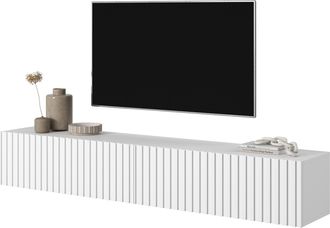 Selsey Selsey - Telire - Armario Rtv, Blanco Con Frontal De L&aacute;minas, 175 Cm