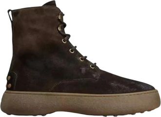 Tod's W. G. Heritage Veterlaarsjes in su&egrave;de - Heren - Veterlaarzen - Bruin - 45 EU - Su&egrave;de - Schoenen