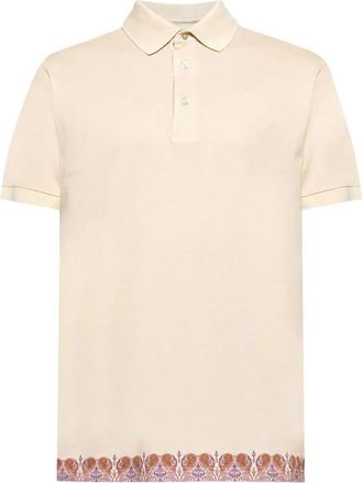 Etro Katoenen Poloshirt met Print - Heren - Polos - Beige - S - Katoen - Tops