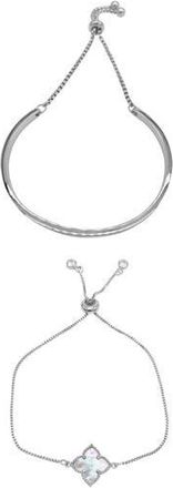 Adornia Set of 2 Clover & Cuff Bracelets in Silver at Nordstrom Rack