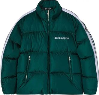 Palm Angels Classic Track Down Jacket Green White PMED019F22FAB0015501