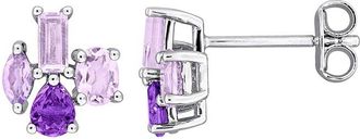 Rina Limor Silver 1.02 Ct. Tw. Amethyst Africa, Rose De France Stud Earrings
