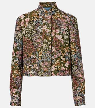 Valentino VGold floral cropped jacket