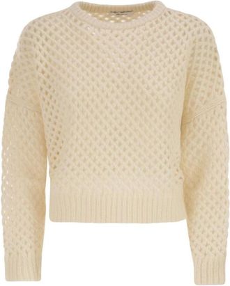 Max Mara Cashmere en Zijde Trui - Dames - Cashmere truien - Beige - L - Kasjmier - Truien & Vesten