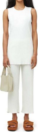 Simon Miller Wide Crop Rib Adler Pant In Macadamia