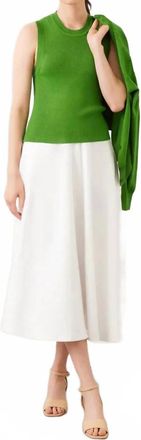 Karen Kane Skylee Sleeveless Ribbed Sweater Tank Top In Green