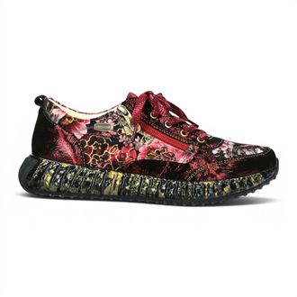 Laura Vita Laura Vita Goth Victoriaans Bloemenrood Leren Sneaker Sneaker voor vrouwen - Burton-43
