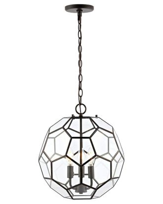 Jonathan Y Designs Jonathan Y Bee 13In 3-Light Modern Farmhouse Iron/Glass Led Pendant